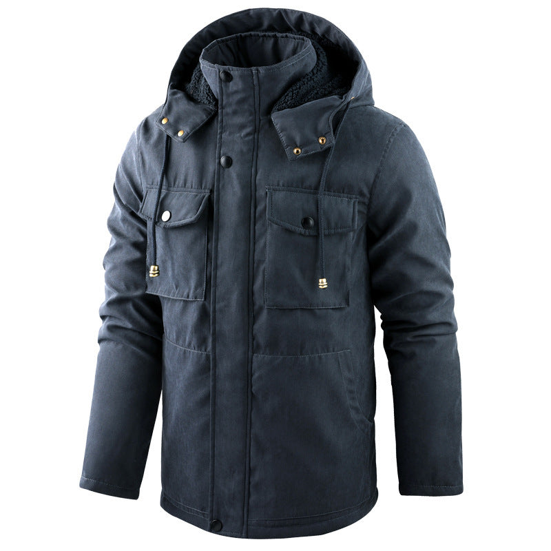 Большие размеры рабочей одежды термостойкая хлопковая куртка с капюшоном Большие размеры рабочей одежды термостойкая хлопковая куртка с капюшоном