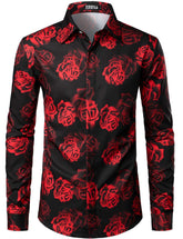 Куртаи дарози мардонаи муд бо чопи 3D Роза