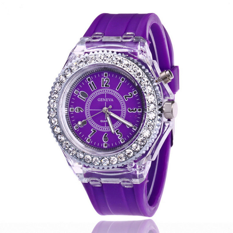 LED Luminous Watches Geneva Women Quartz Watch Women Ladies Silicone Bracelet Watches LED Luminous Watches Geneva Women Quartz Watch Women Ladies Silicone Bracelet Watches