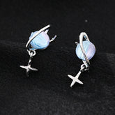 Planet Falling Blue Dream Earrings Metal