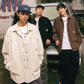 Рубашка с длинными рукавами из американского ретро-хлопка