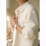 Куртка с воротником-поло из вафельной ткани, свободная мужская рубашка