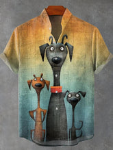 Men's shirt with stand-up collar and short sleeves, linen