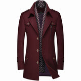 Thickened men's wool trench coat