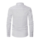 Men's Striped All-matching Ice Silk Long Sleeve Shirt