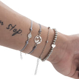 Map Opal Bead Necklace Anchor Chain Women