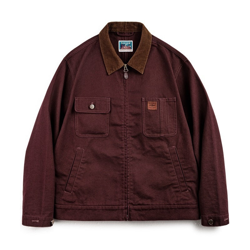 Куртка Madden Workwear Retro из плотного холста — прочная куртка Detroit с отложным воротником в стиле сафари Куртка Madden Workwear Retro из плотного холста — прочная куртка Detroit с отложным воротником в стиле сафари