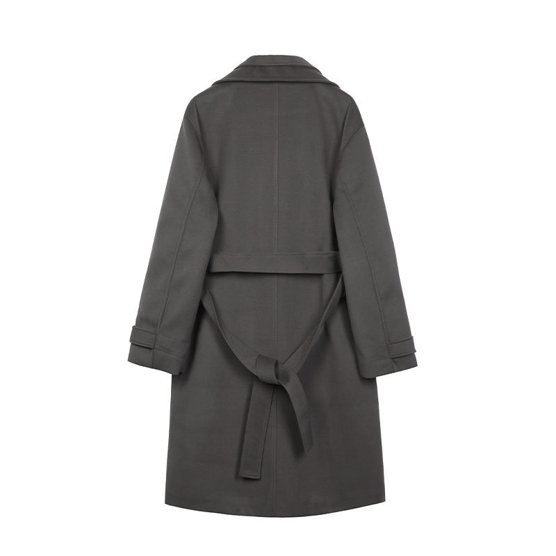 Men's double-breasted mid-length trench coat above the knee made of high-quality material Men's double-breasted mid-length trench coat above the knee made of high-quality material