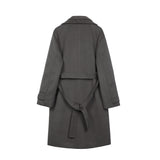 Men's double-breasted mid-length trench coat above the knee made of high-quality material