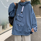 Мужской свитер с несколькими карманами, рабочая одежда, свободный пуловер, пальто