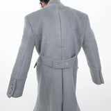 Stand Collar Profile Woolen Coat Heavy Long Below The Knee Woolen Coat