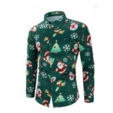 Mens Casual 3D Print Christmas Shirt