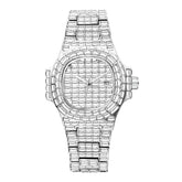 Full Square Diamond Casual Trend Waterproof Calendar Quartz Watch