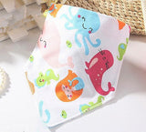 Children's Triangle Towel Baby Bib Saliva Towel Double-layer Cartoon Printing Double-sided Snap