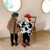 Fashion Leopard Print Stand Collar Jacket For Boys And Girls