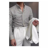 Весенняя мужская рубашка из сирсакера