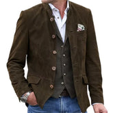 Men's Casual Button Down Stand Collar Jacket
