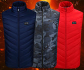 Модный мужской утепленный жилет из хлопка с воротником-стойкой, 11 зон
