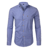 Men's Small Plaid Shirt Spring And Autumn Long Sleeves
