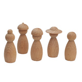 Beech Building Blocks Puppet Logs Without Paint Creative Hand-painted DIY Dolls