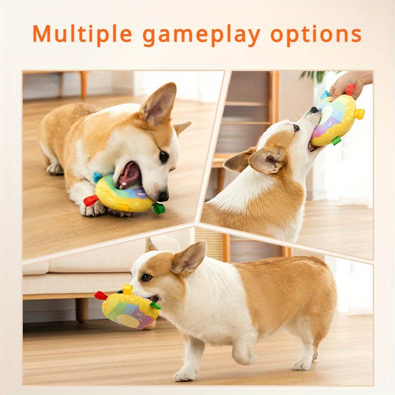 Cartoon Plush Flying Disc Toy Dog For Outdoor Play, Bite-resistant Pet Dog Toy Supplies Dog Training Flying Discs Outdoor Playing Disk Flyer Cartoon Plush Flying Disc Toy Dog For Outdoor Play, Bite-resistant Pet Dog Toy Supplies Dog Training Flying Discs Outdoor Playing Disk Flyer