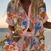 Women's Printed Pajamas Home Wear Casual Suit