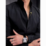 A simple casual shirt with embossed wool lining