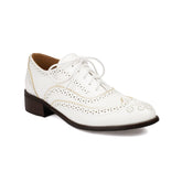Retro British Contrasting Color Brogue High-cut Lace-up Shoes