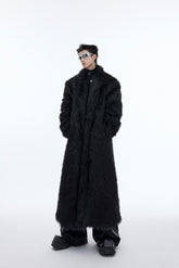 Mink Fur Coat Long Below Knee Plush Trench Coat