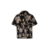Vintage Cuban Collar Ice Silk Printed Shirt