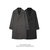 Men's double-breasted mid-length trench coat above the knee made of high-quality material