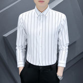 Summer Mens Casual Striped Long Sleeve Shirt