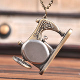 Vintage Necklace Pendant Watch Sewing Machine Shape