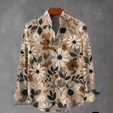 Men's Stand Collar Long Sleeve Shirt Plaid