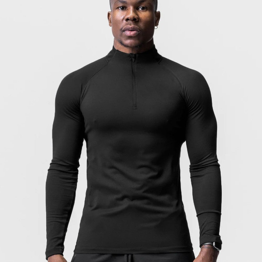 High Collar Half Zipper Training Long Sleeve T-shirt Running Top Fashion High Collar Half Zipper Training Long Sleeve T-shirt Running Top Fashion