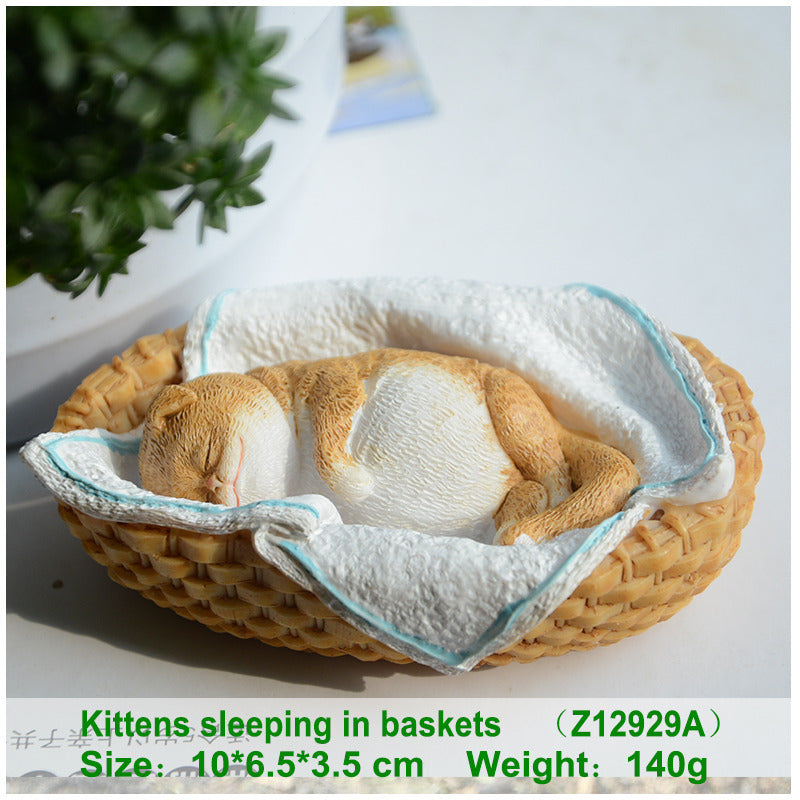 Simulation Cat Ornaments Car Interior Accessories Room Desktop Decoration Cute Dolls