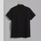 Европейская и американская новая полосатая рубашка с коротким рукавом и воротником-стойкой