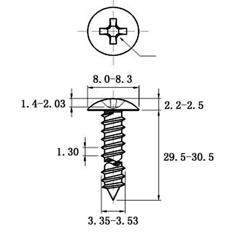 Stainless Steel Cross Big Head Self-tapping Screw Mushroom-shaped Haircut Round Head