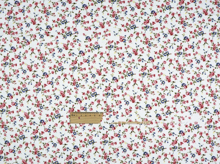 Plant Flowers Small Clear Floral Cotton Fabric