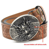 Personality Student Trendy Printing Engraving Smooth Buckle Knife Embossing Belt