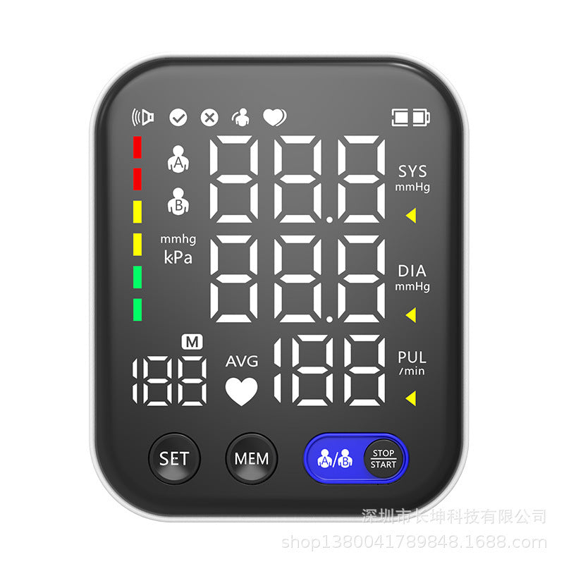 Electronic Blood Pressure Monitor Ultra Clear Large Screen Pulse Sphygmomanometer For Real-time Measurement Of Blood Pressure 