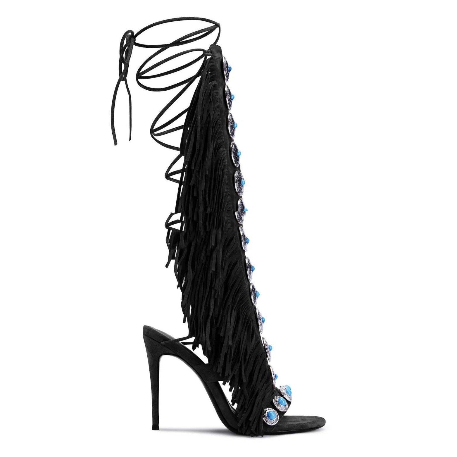 European And American Flowing Comb Beauty High Heel Sandal Boots Strap Plus Size