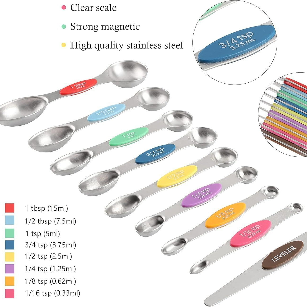 Color Silicone Handle Stainless Steel Measuring Cup