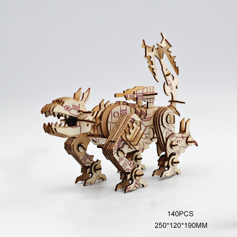 DIY Wooden Three-dimensional Puzzle Construction Animal Ornaments Children's Assembly Insert Toys
