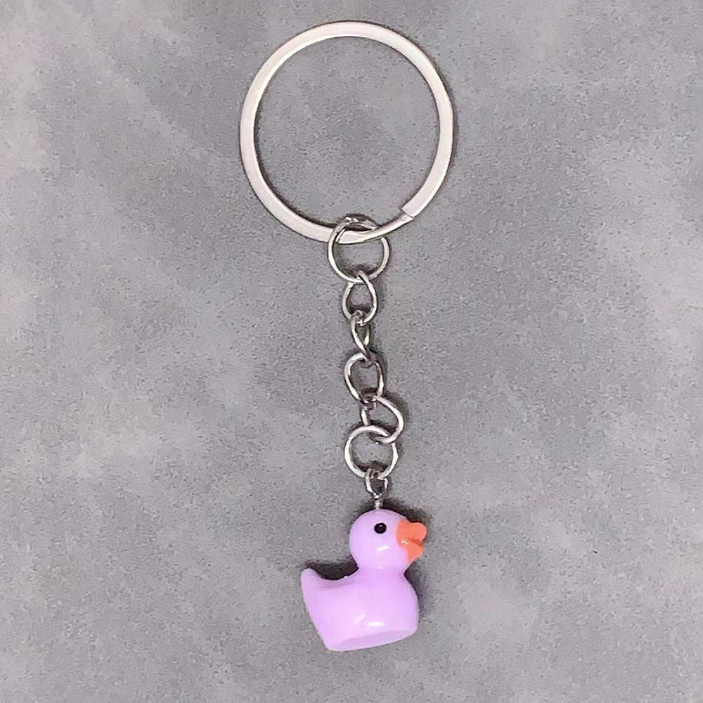 Simple Resin Small Yellow Duck Keychain Animal Pendant Duck Pendant Key Chain Accessories For Women