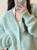 Soft And Lazy Milk Style Sweet Mink Fur Sweater Jacket For Women