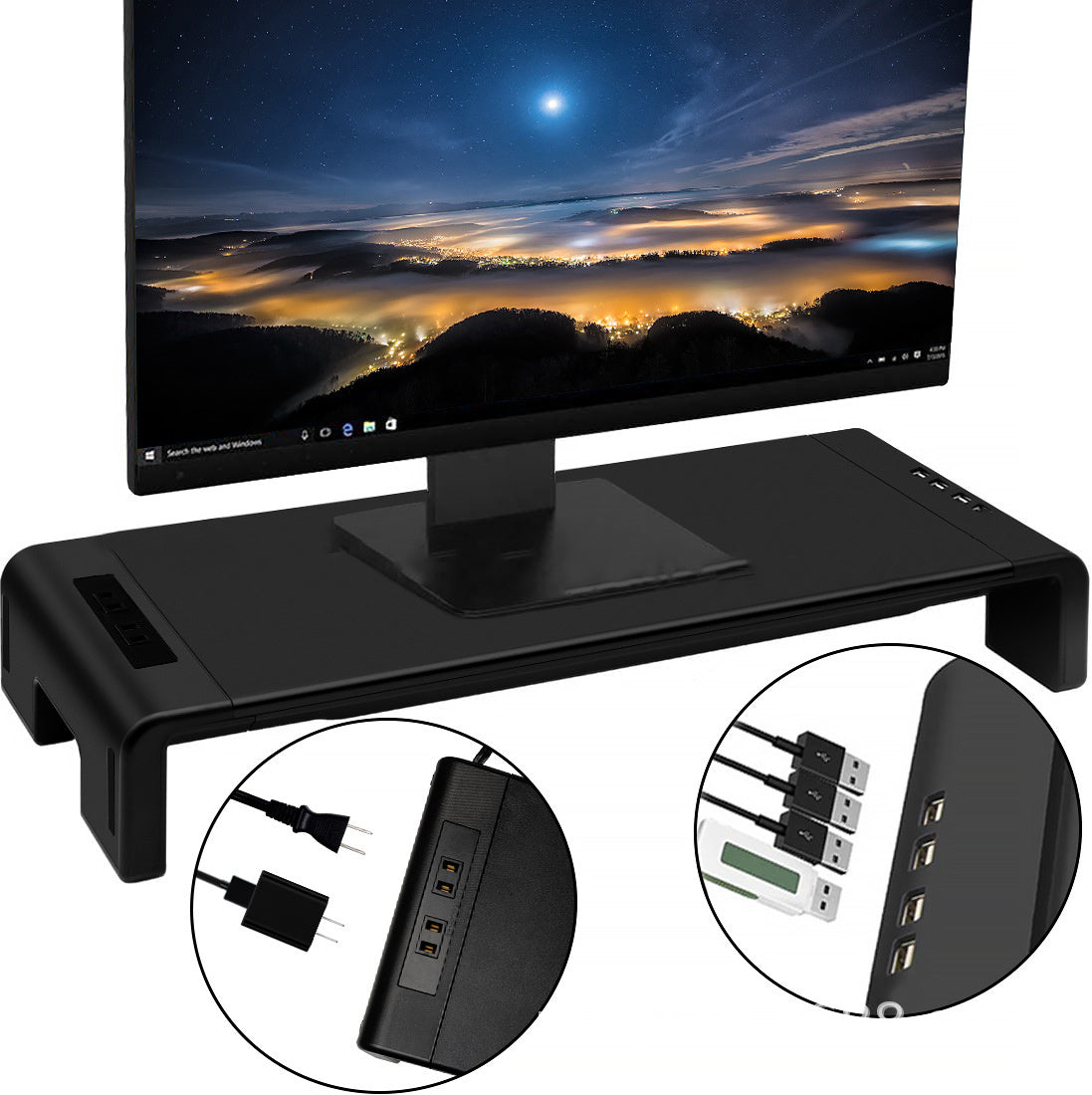 Computer Monitor Heightening Rack Notebook Stand With Adjustable Length