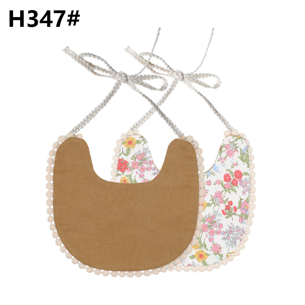 INS Popular European And American Foreign Trade Pure Cotton And Linen Two Layer Saliva Towel Amazon Hot Cross Border Supply Bib Bib