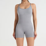 Seamless Sports Jumpsuit With Cross Exposed Back, Quick Drying, Sexy Suspender, Fitness Outerwear, Yoga Suit
