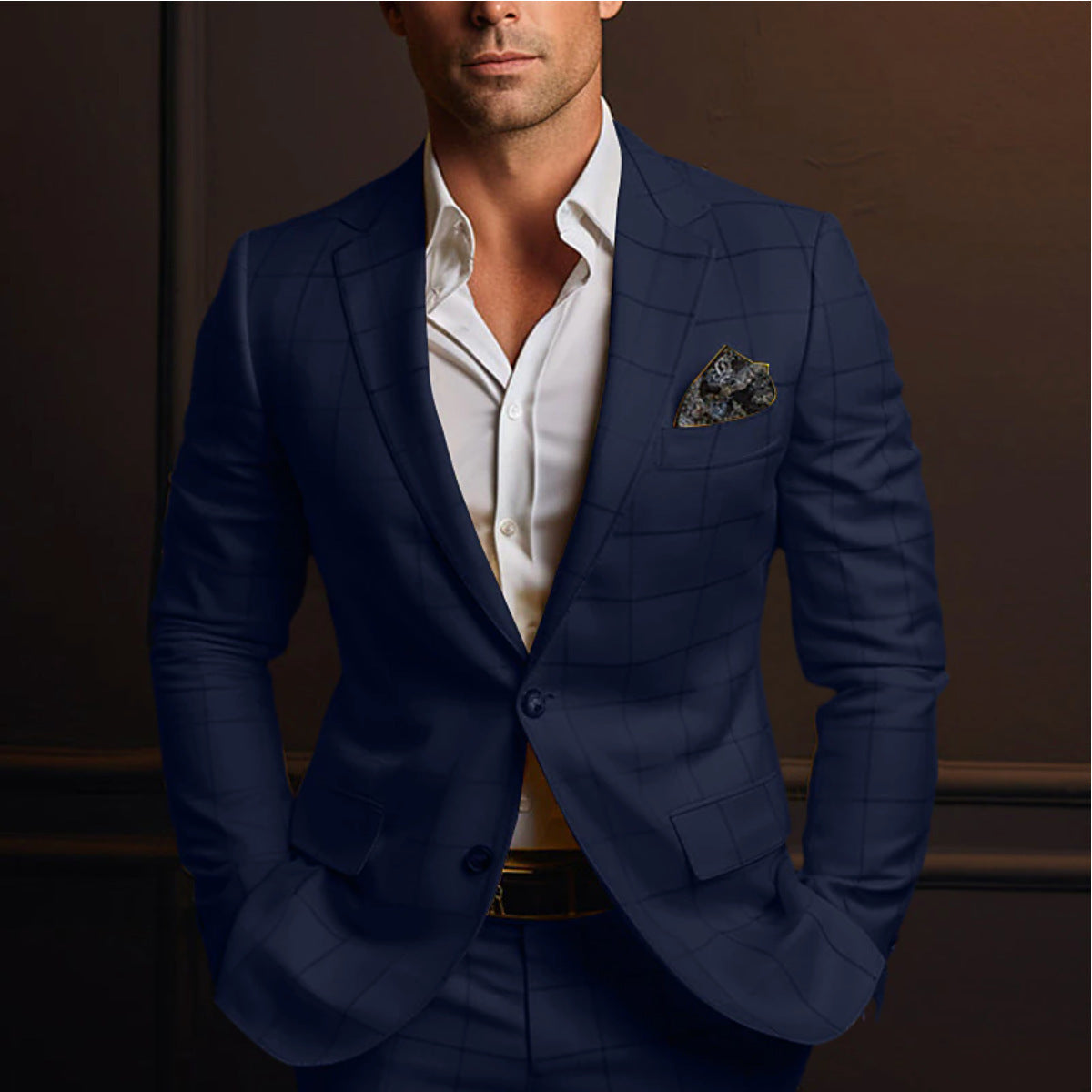 Мужской полосатый пиджак, повседневный, облегающий